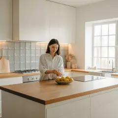 Jakie płytki do białej kuchni z drewnianym blatem? 5 top wyborów